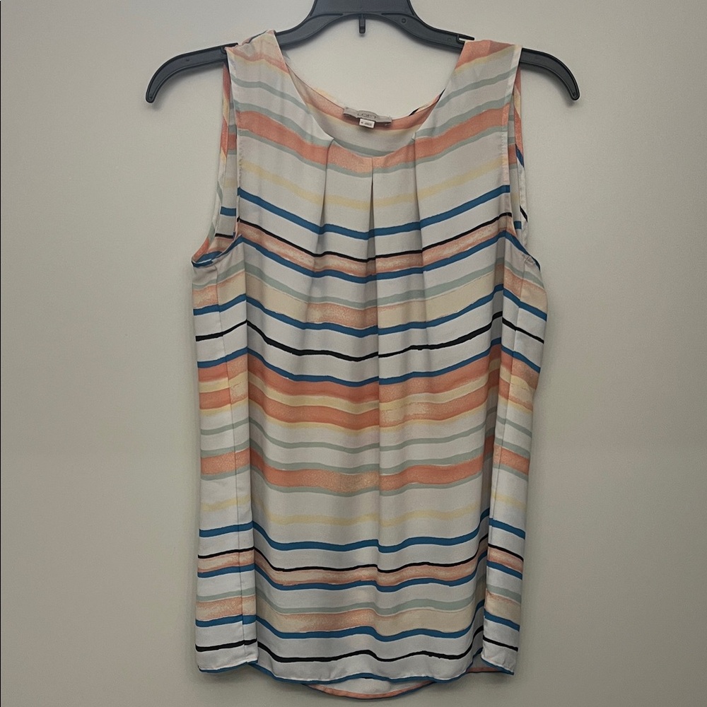 LOFT Multicolor Striped Sleeveless Blouse